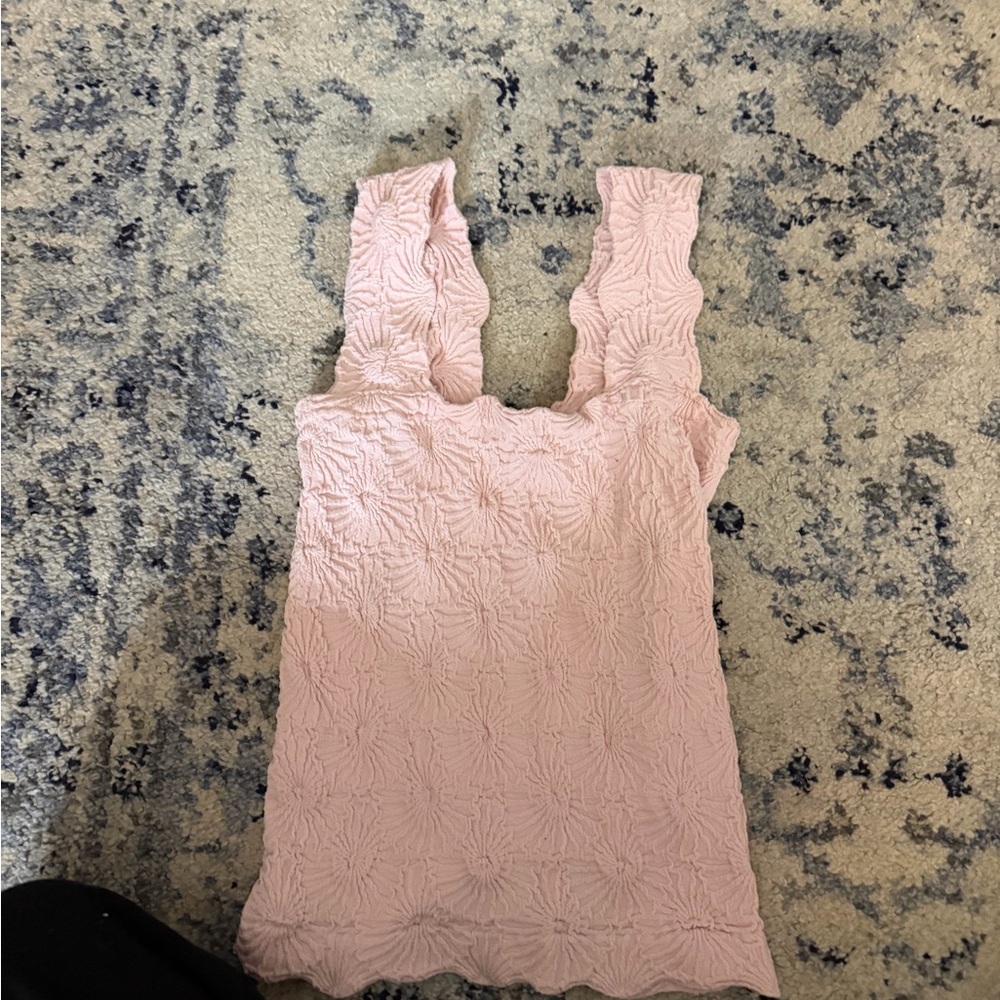 Pink Textured Sleeveless Top